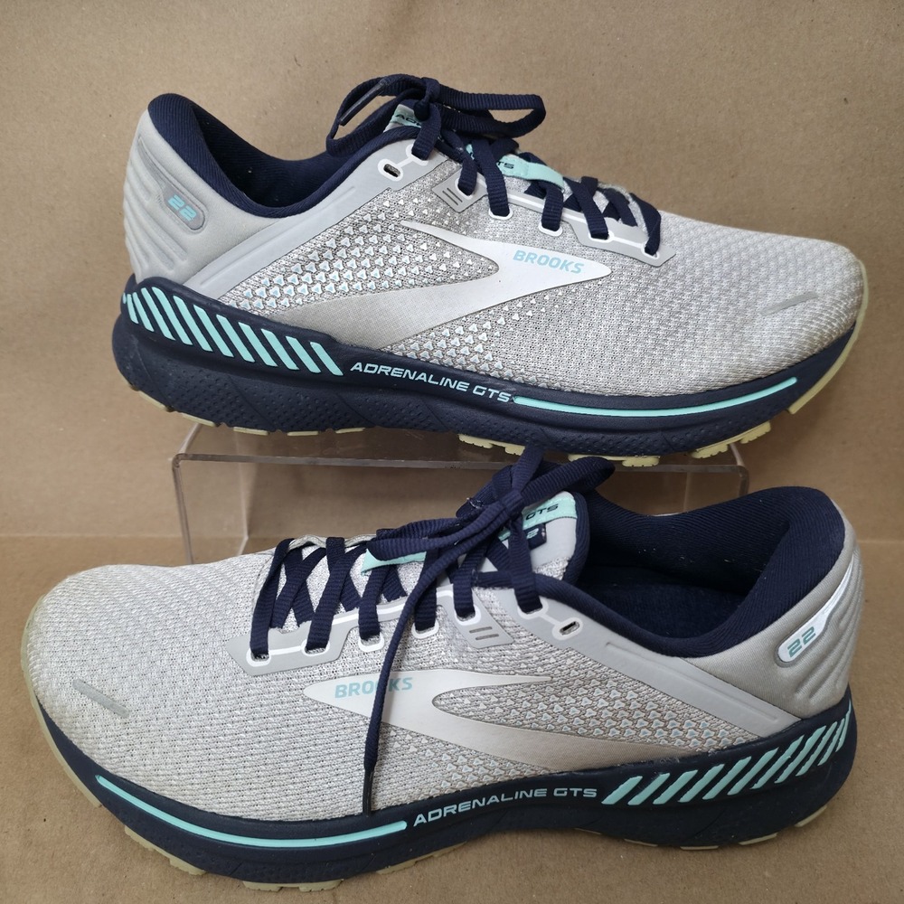 Brooks Adrenaline (Sz 11 B) GTS 22 Running Shoes Grey/Peacoat/Aruba